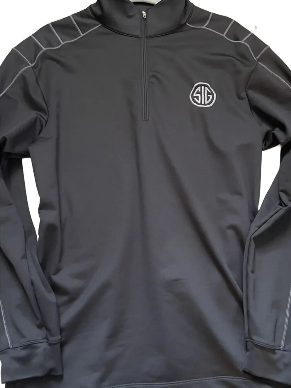 Nike Sri-Fit SIG Sauer Brand Black Quarter-Zip Performance Pullover (Size: Med)